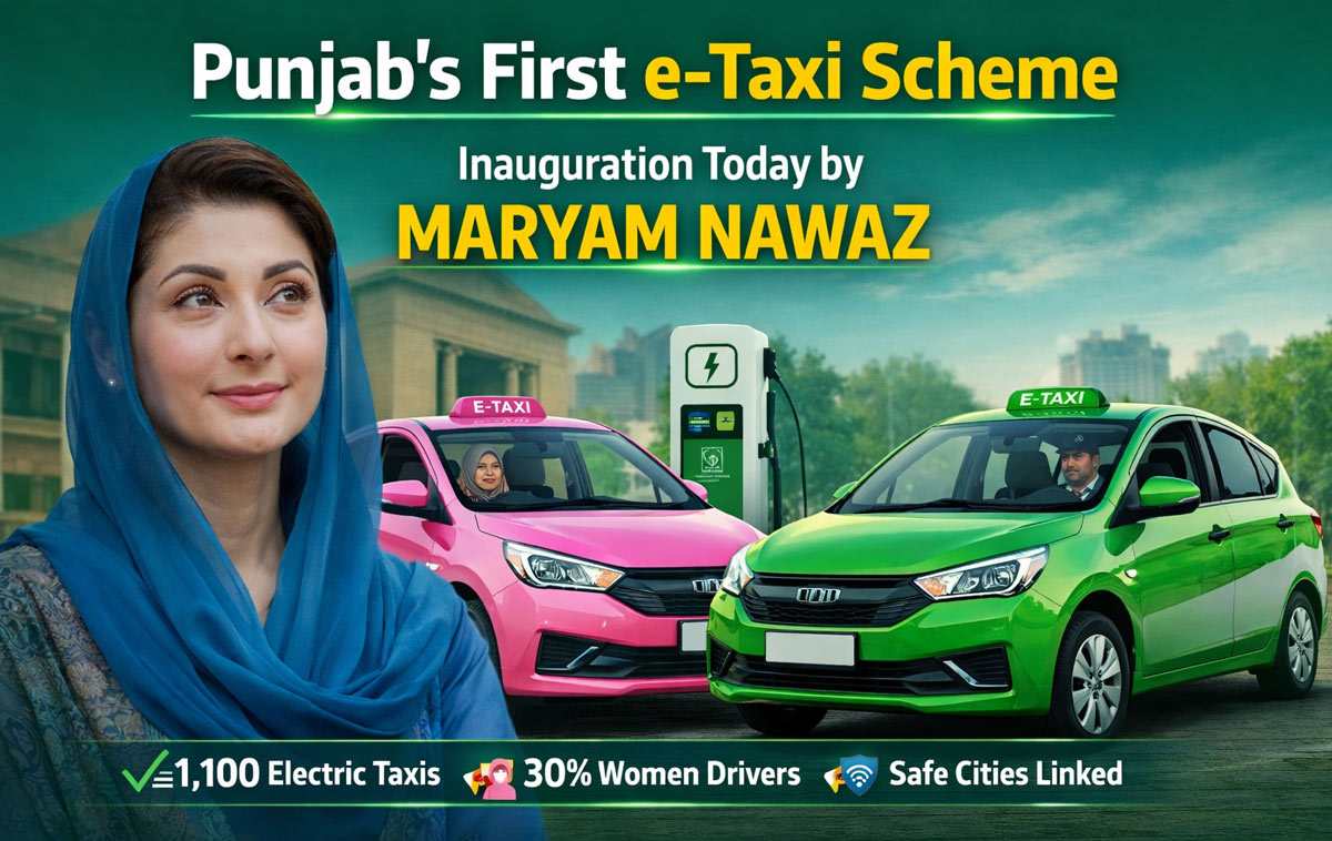 Punjab Chief Minister Maryam Nawaz Sharif inaugurated the province's first electric taxi scheme